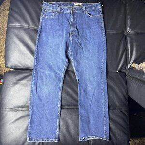 Wrangler Men's Bootcut Jeans Blue Denim Relaxed Fit Stretch 5-Pocket Size 40x32